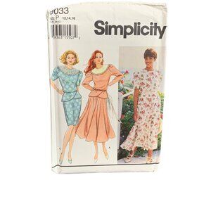 Simplicity Vintage Sewing Pattern 9033 Dresses Sizes 12/14/16 - uncut